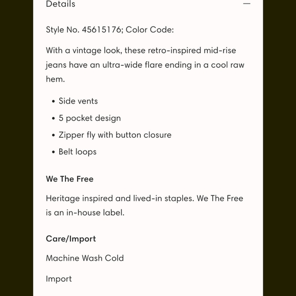 🆕️ We the Free People Vintage Flare Ruff frayed slit hem jeans Washed out black - Picture 14 of 15